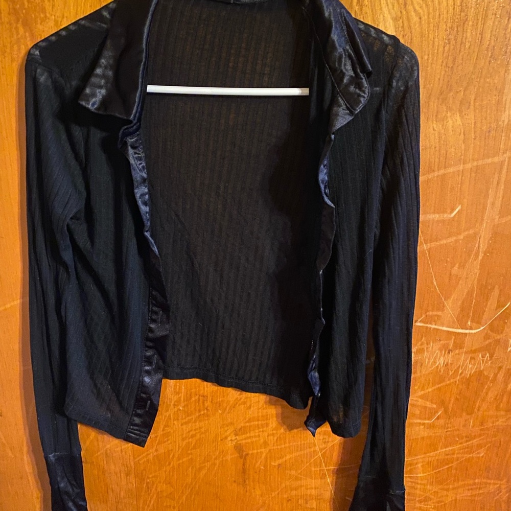 sheer medium button down